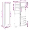 vidaXL Nástenná šperkovnica so zrkadlom biela 30x8,5x106 cm Náhľad obrázku produktu 8
