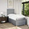 Boxspringbett mit Matratze Hellgrau 90x200 cm Stoff Produktbild-Vorschau 5