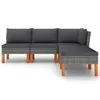 The Living Store 5-tlg. Garten-Lounge-Set mit Kissen Poly Produktbild-Vorschau 4