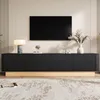 Meuble TV Merax bas à 4 portes et étagères, meuble TV avec Voir les images du produit 3