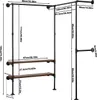 WOLTU Kleiderstange mit Regalen Wandmontage, Garderobe für Produktbild-Vorschau 7