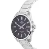 A close-up, angled view of a silver and black Casio Edifice watch against a white background. Voir les images du produit