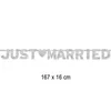 Partykette Just Married silber 167 x 16 cm aus Papier Tisch-Deko Dekoration Wedding Silberne Hochzeit Produktbild-Vorschau