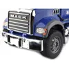 Close-up view of the front of a blue Mack Granite concrete mixer truck. Podgląd zdjęcia produktu