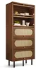 Commode haute aspect noyer avec rotin, 5 abattants, 80 x Voir les images du produit 3
