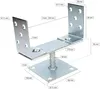 A metal U-shaped post bracket with dimensions labeled. Náhľad obrázku produktu