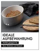 CONTINENTA Broodpot van keramiek, wit, met houten deksel Productafbeelding-voorbeeld 2