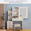 Schminktisch LED-Beleuchtung,mit Spiegel Hocker und 4 Produktbild-Vorschau 6