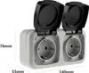 3er Set Feuchtraum Doppel-Steckdose IP44 2-fach Steckdose Produktbild-Vorschau 4