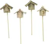 4 Dekostecker "Vogelhäuschen" aus Holz, natur, Stecker für Produktbild-Vorschau 3