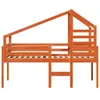 Hochbett mit Dach Wachsbraun 90x190 cm Massivholz Kiefer Produktbild-Vorschau 4