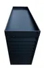 A dark gray, rectangular planter box with a slatted lower section and a flat top surface. Produktbild-Vorschau