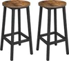 Taboret ciemny brąz barowy stołek zestaw 2 szt 32x32x65 I Podgląd zdjęcia produktu 1