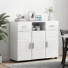 Armadio in legno bianco lucido, marca vidaXL, realizzato in Anteprima dell’immagine prodotto 2