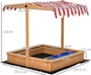 Bac à sable Outsunny avec toit, en bois, sans fond, avec Voir les images du produit 10