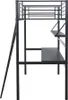 Lit mezzanine avec bureau "Alona" - 90 x 190 cm - Noir Voir les images du produit 4