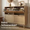 CASABEL Schoenenkast 4 Kleppen, Retrostijl, Licht Hout Productafbeelding-voorbeeld 3