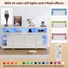 okwish Sideboard Beistelltisch mit LED Beleuchtung und Produktbild-Vorschau 4