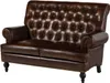 MASSIVMOEBEL24 Sofa 2-Sitzer Echtleder 140x84x94 braun Produktbild-Vorschau 3