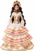 A Barbie doll dressed in a traditional Dia de Muertos outfit, standing against a white background. Náhled obrázku produktu