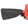 A close-up view of a red electric planer with a black dust bag attached. Produktbild-Vorschau