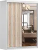 Schwebetürenschrank Kleiderschrank Schrank 150 cm Weiß/Weiß Produktbild-Vorschau 9