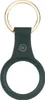 A black leather keychain holder for an Apple AirTag with a gold keyring, shown against a white background. Produktbild-Vorschau