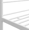 Close-up view of a white metal bed frame. Náhled obrázku produktu