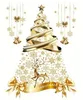 GKA XL Fensterbild goldener Weihnachtsbaum mit Renntier und Produktbild-Vorschau 3