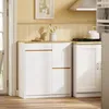 SoBuy Sideboard FSB111-WN in Weiß mit Holzakzenten im gemütlichen Küchenambiente Anteprima dell’immagine prodotto