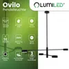 LUMILED Pendelleuchte Schwarz Modern Kronleuchter 4 Flammig Produktbild-Vorschau 2