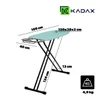 A diagram of a folding ironing board with dimensions and weight indicated. Produktbild-Vorschau