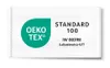 A label with OEKO-TEX certification information. Produktbild-Vorschau