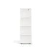 A white, four-shelf bookcase is shown against a white background. Produktbild-Vorschau