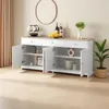 UnboxG Sideboard mit 4 Türen und 3 Schubladen, Weiß & Produktbild-Vorschau 3