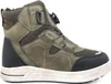 A single green winter boot for children is shown against a white background. Voir les images du produit