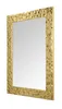 A gold rectangular mirror with a textured frame, shown from a side angle against a white background. Produktbild-Vorschau