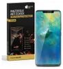 A product box for a screen protector and the screen protector itself on a phone. Produktbild-Vorschau