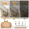 Lampada da soffitto in rattan intrecciato a mano stile Anteprima dell’immagine prodotto 11