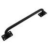 A black metal handle with mounting plates on a white background. Produktbild-Vorschau
