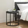 Fortena Couchtisch 2er Set Rund Schwarz Eiche Optik Produktbild-Vorschau 4