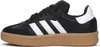 A side view of a black Adidas Samba Xlg sneaker with white stripes and a gum sole. Produktbild-Vorschau