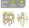Bomi Amy Kindertafel met 2 Stoeltjes HoutNaturel - Massief Productafbeelding-voorbeeld 2