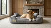 Cama para perros, corralito, 115x95 cm, terciopelo gris Vista previa de la imagen del producto 9