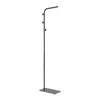 A black coat rack with a rectangular base and a curved top bar with three small hooks on the vertical pole. Podgląd zdjęcia produktu