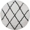 vidaXL Teppich Shaggy Hochflor Modern Creme und Schwarz Ø Produktbild-Vorschau 1