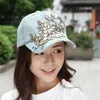 Frauenprägung Flower Denim Baseball Cap Sommer Strass Produktbild-Vorschau 8
