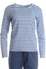 Damen Pyjama Schlafanzug 2-teilig mit Hose & Oberteil Blau Produktbild-Vorschau 2