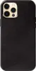 A black leather phone case for an iPhone 12 Pro Max, showing the back of the case with the camera cutout. Anteprima dell’immagine prodotto