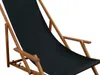 Liegestuhl schwarz Sonnenliege Gartenliege Holz Deckchair Produktbild-Vorschau 8